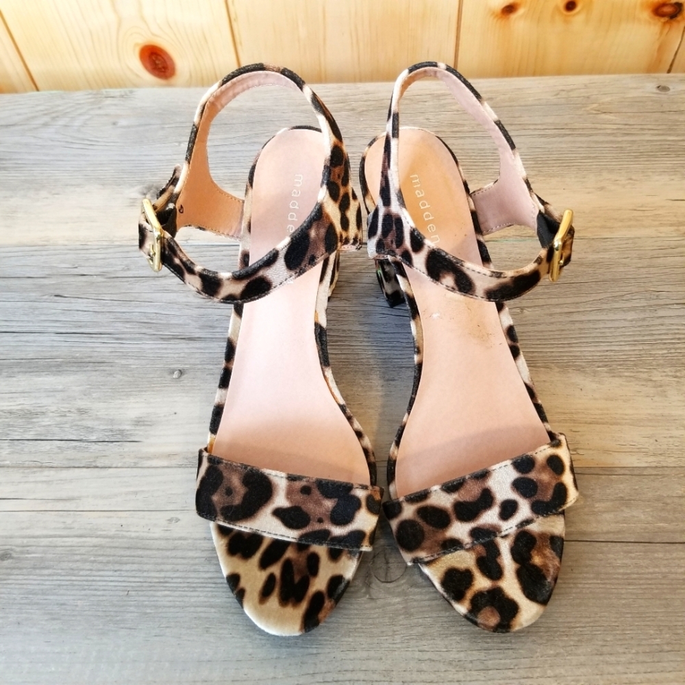 Madden Girl Animal Print Block Heel Sandals